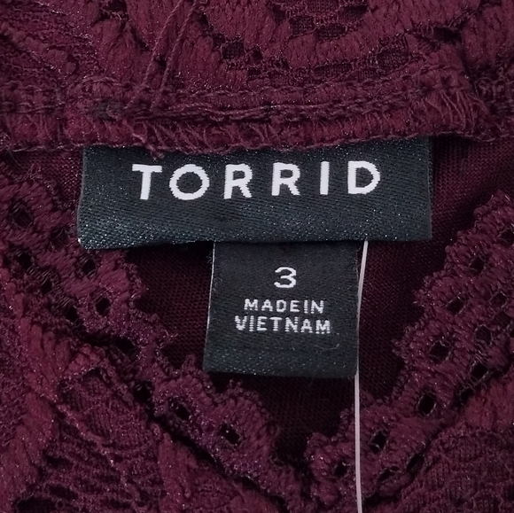 NWT Torrid Burgundy Lace Sleeveless Midi Sundress Sz 3 - Picture 3 of 16